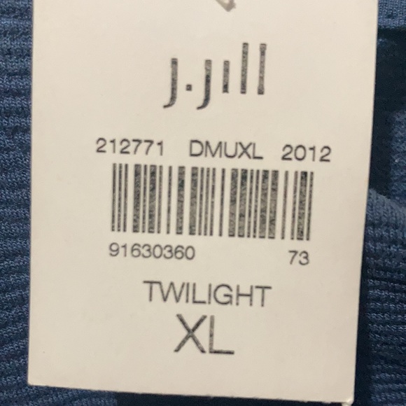 NWT J Jill 3/4 sleeve top in Twilight  size XL - Picture 3 of 5